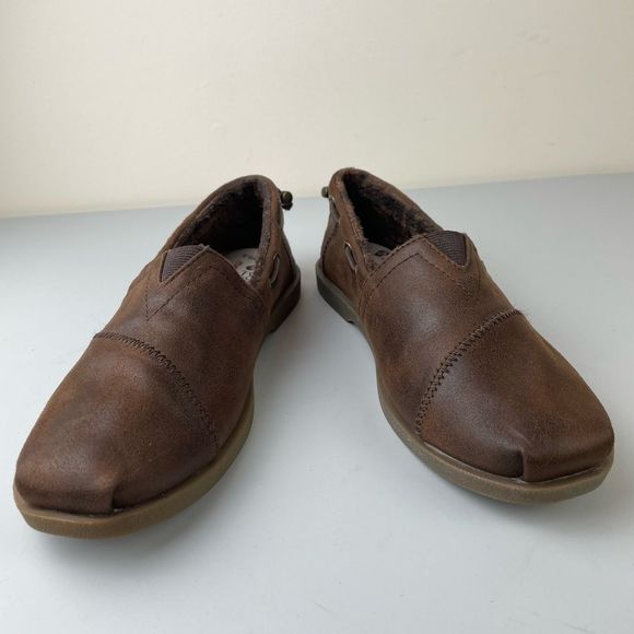 BOBS from Skechers Chill Luxe Womens 6.5 Brown Faux Leather Slip On Shoes - Picture 2 of 9